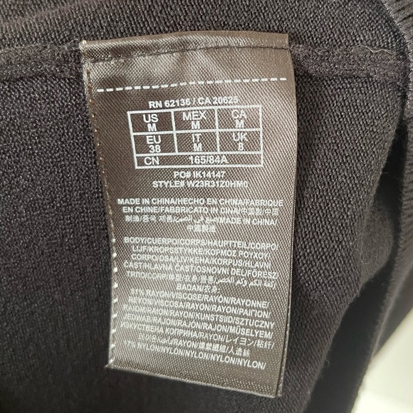 Guess Long Sleeved Black U-neck Dress with Lace Floral Detail Back - Picture 5 of 5